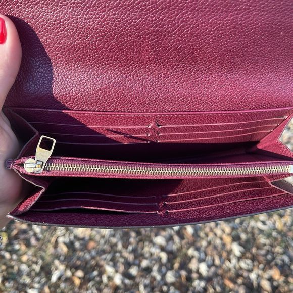 Louis Vuitton LV Monogram Empreinte Leather Sarah Long Wallet Purple - Picture 11 of 14